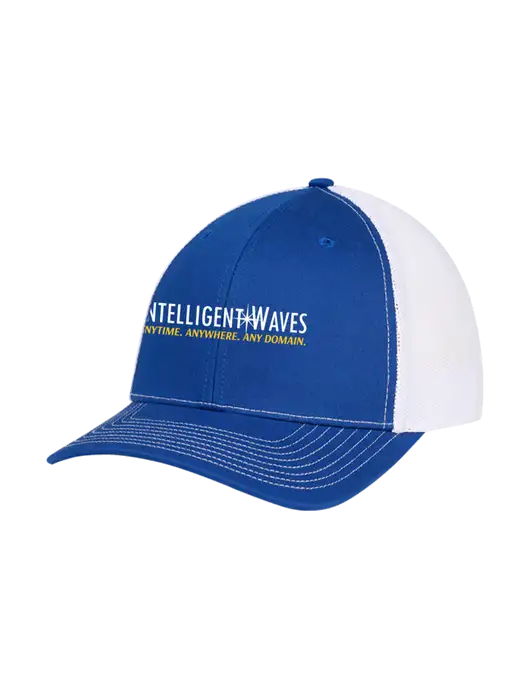 Richardson Adjustable Snapback Original 112 Trucker Cap Royal w/White Mesh w/Intelligent Waves Logo