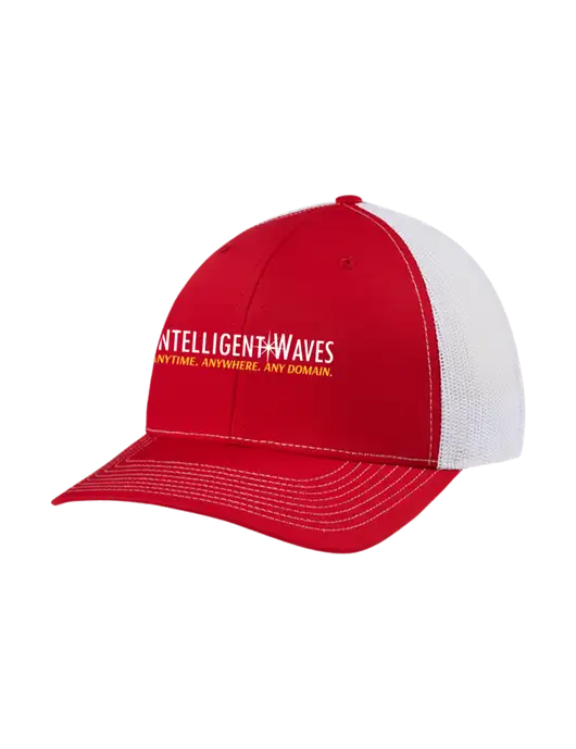 Richardson Adjustable Snapback Original 112 Trucker Cap Red w/White Mesh w/Intelligent Waves Logo