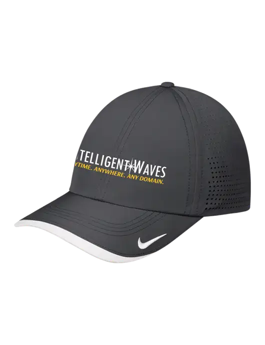 Nike Dark Grey/White Dri-FIT Perforated Performance Cap w/Intelligent Waves Logo