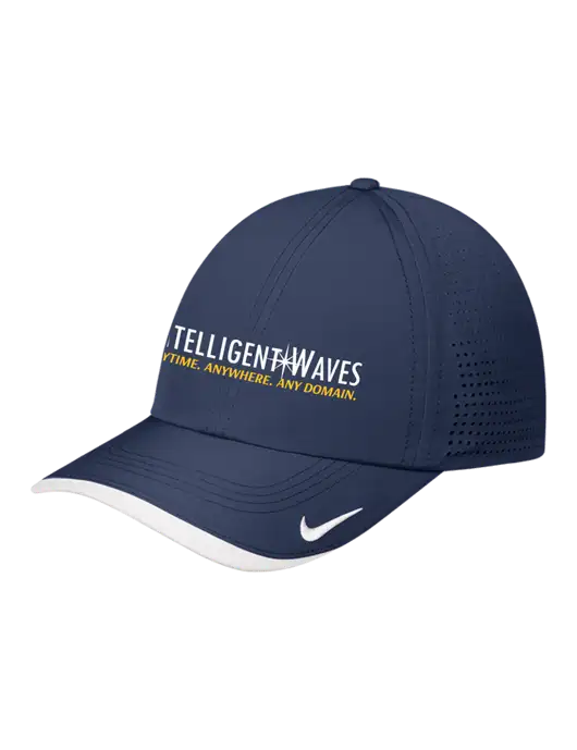 Nike Navy/White Dri-FIT Perforated Performance Cap w/Intelligent Waves Logo