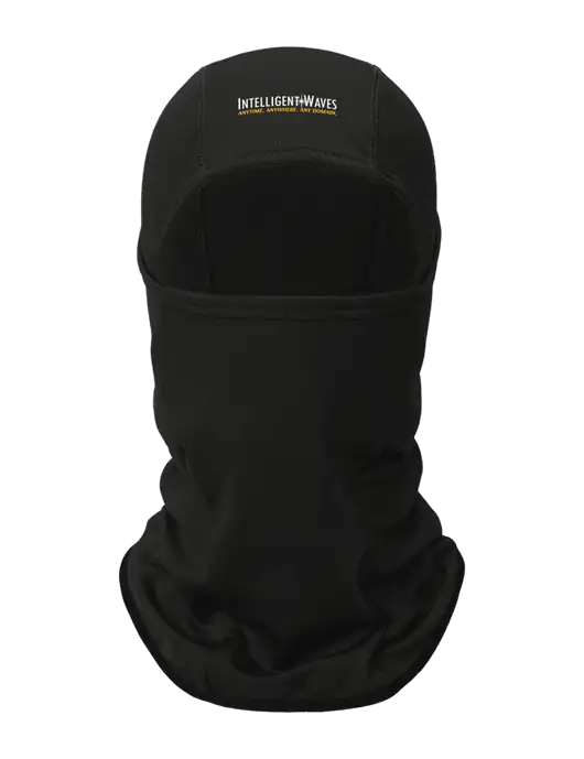 Black CornerStone Smooth Fleece Face Mask w/Intelligent Waves Logo