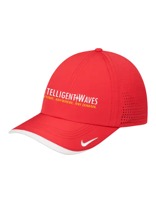 Nike Red/White Dri-FIT Perforated Performance Cap w/Intelligent Waves Logo