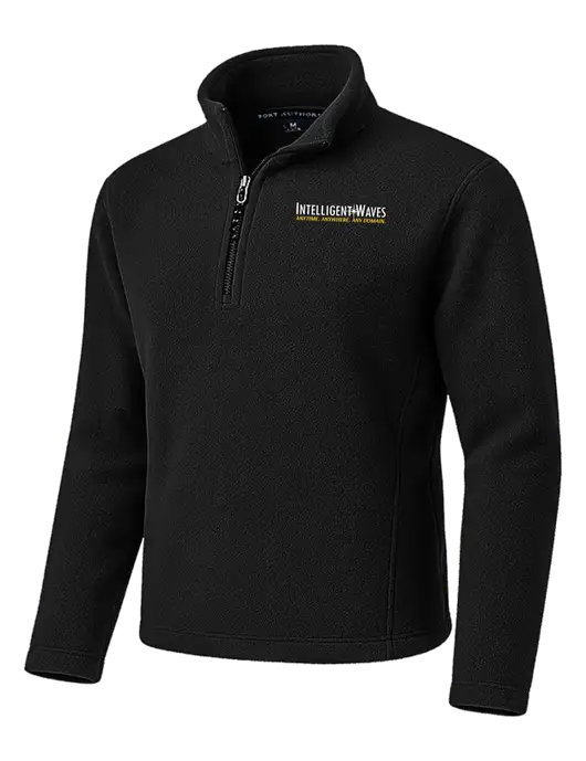 Black Fleece 1/4-Zip Pullover w/Intelligent Waves Logo