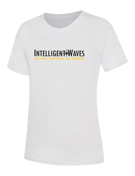 Womens White Core Blend Tee w/Intelligent Waves Logo
