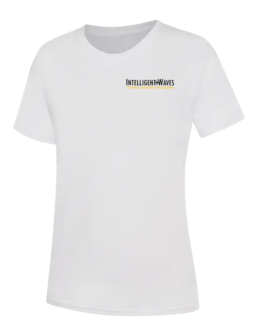 Womens White Core Blend Tee w/Intelligent Waves Logo