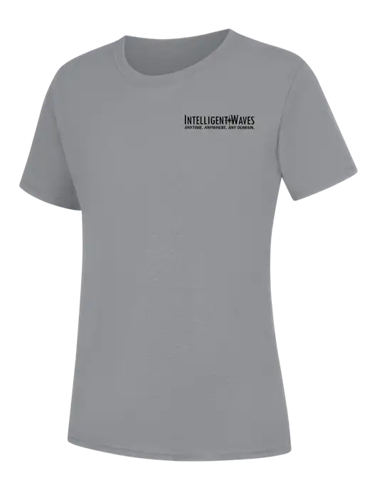 Womens Light Grey Heather Core Blend Tee w/Intelligent Waves Logo