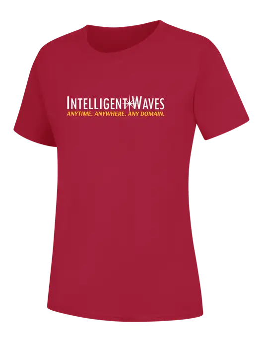 Womens Red Core Blend Tee w/Intelligent Waves Logo