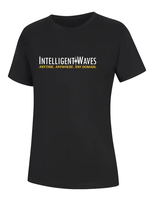 Womens Black Core Blend Tee w/Intelligent Waves Logo