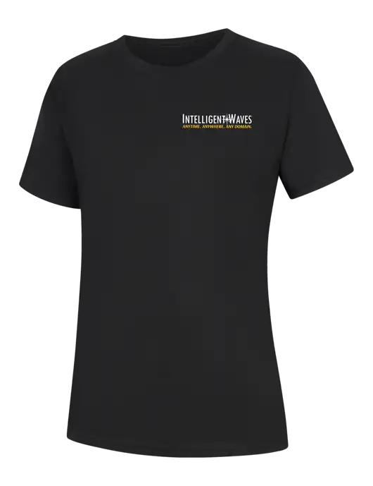 Womens Black Core Blend Tee w/Intelligent Waves Logo