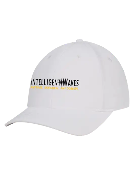 White Nylon Twill Performance Cap w/Intelligent Waves Logo