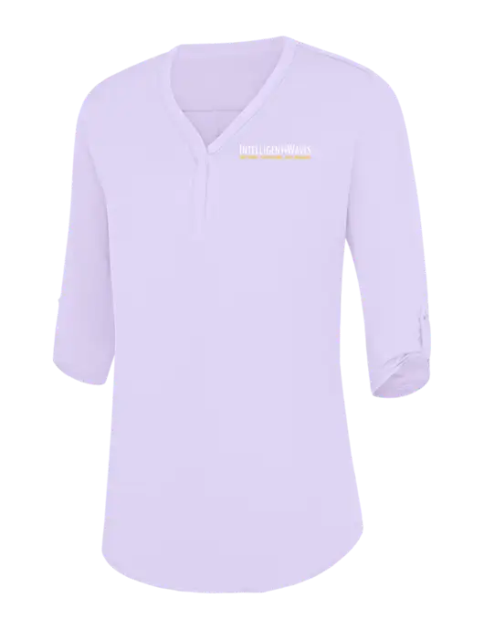 Womens Very Light Purple City Stretch 3/4-Sleeve Tunic w/Intelligent Waves Logo