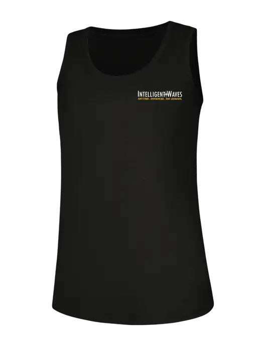 Womens Black Perfect Tri Racerback Tank w/Intelligent Waves Logo