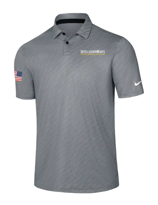 Nike Medium Grey Vapor Dash Polo w/Intelligent Waves Logo, US Flag Logo