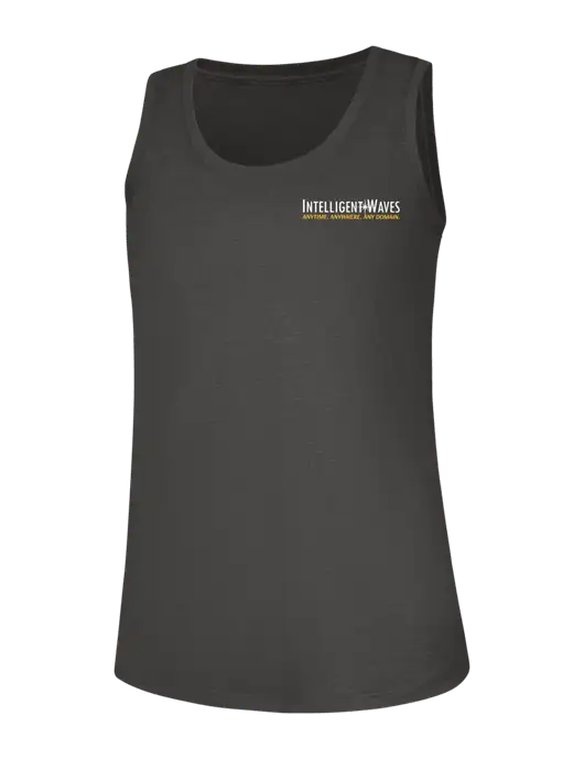Womens Dark Grey Heather Perfect Tri Racerback Tank w/Intelligent Waves Logo