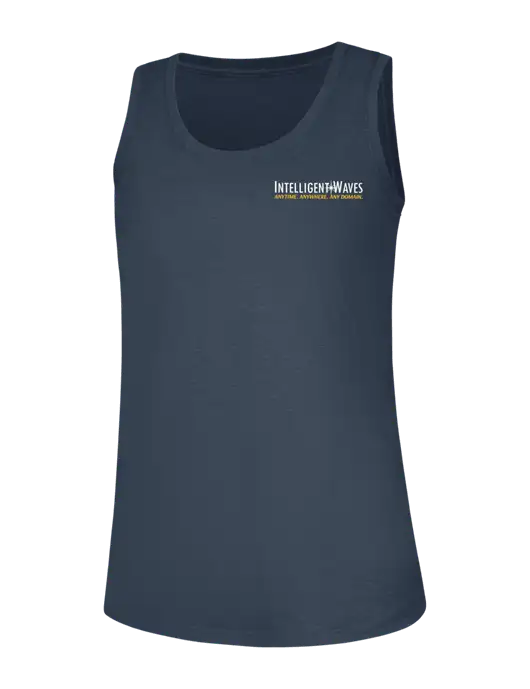 Womens Navy Frost Perfect Tri Racerback Tank w/Intelligent Waves Logo