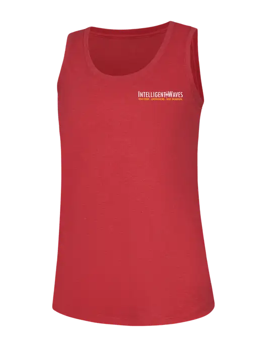 Womens Red Frost Perfect Tri Racerback Tank w/Intelligent Waves Logo