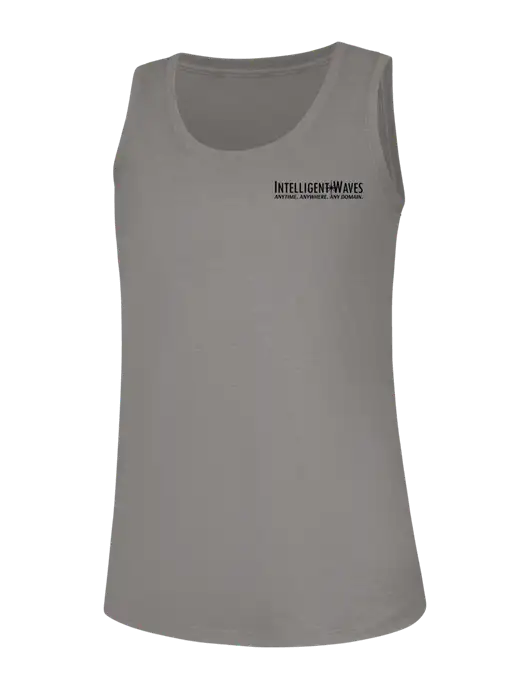 Womens Light Grey Frost Perfect Tri Racerback Tank w/Intelligent Waves Logo