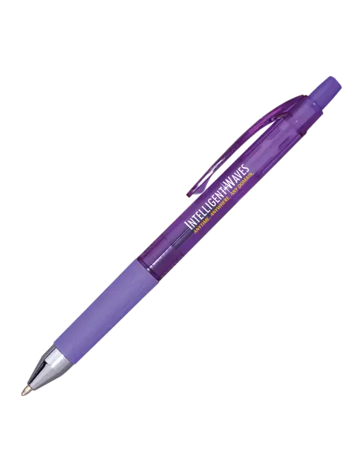 Translucent Purple Tint Pen - Purple Ink w/Intelligent Waves Logo