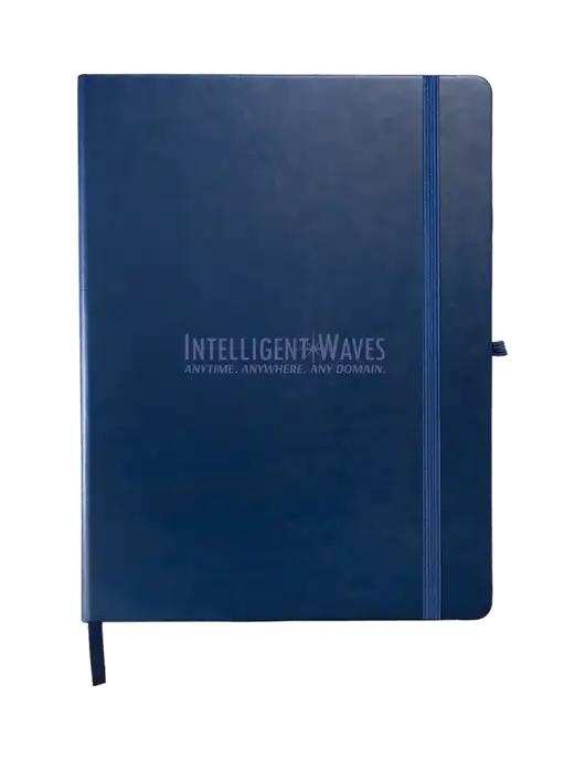 Leeman Navy Tuscany Large Journal 7.5 x 9.875 w/Intelligent Waves Logo