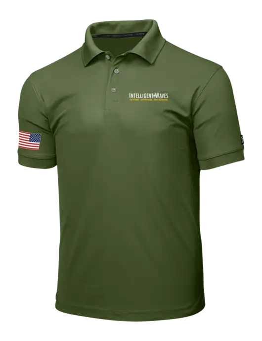 OGIO Olive Caliber 2.0 Polo w/Intelligent Waves Logo, US Flag Logo