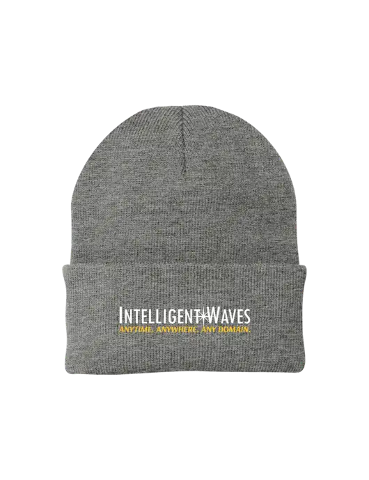 Medium Grey Heather Knit Cap w/Intelligent Waves Logo