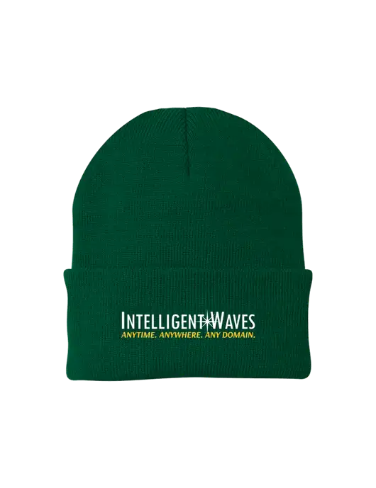 Dark Green Knit Cap w/Intelligent Waves Logo