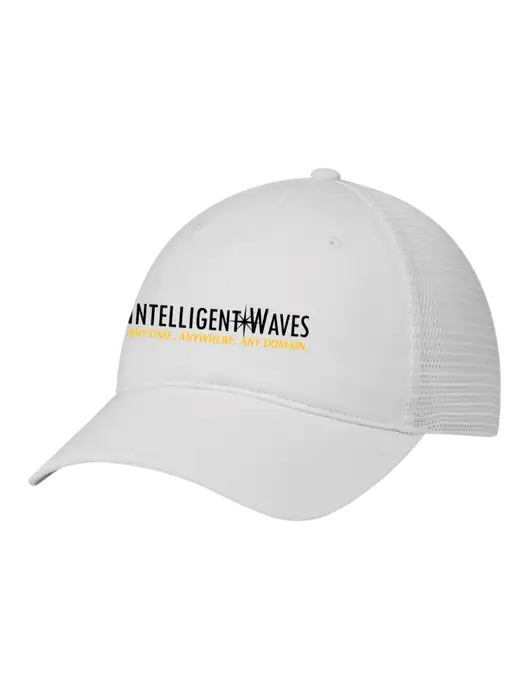 Richardson 111 Garment Washed Trucker Cap White w/White Mesh w/Intelligent Waves Logo