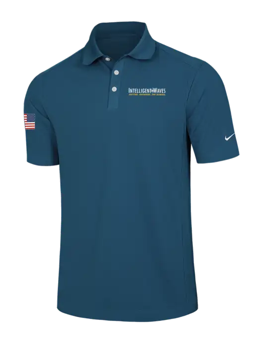 Nike Light Navy Dri-FIT Classic Polo w/Intelligent Waves Logo, US Flag Logo