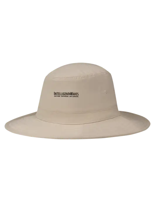 Tan Booney Sun Hat w/Intelligent Waves Logo