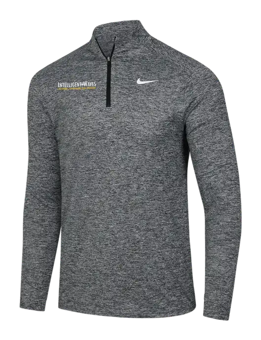 Nike Black Heather Dri-FIT Element 1/2-Zip Pullover w/Intelligent Waves Logo