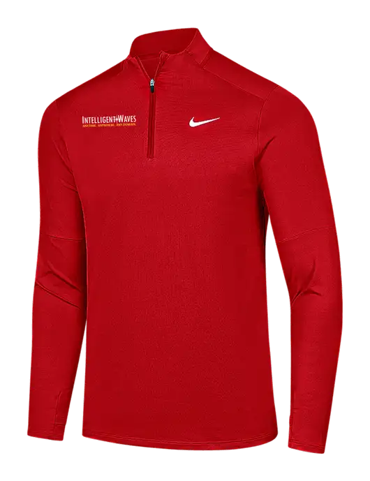 Nike Red Dri-FIT Element 1/2-Zip Pullover w/Intelligent Waves Logo