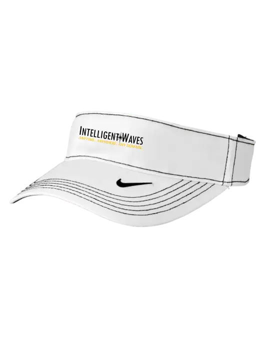 Nike White Dri-FIT Ace Visor w/Intelligent Waves Logo