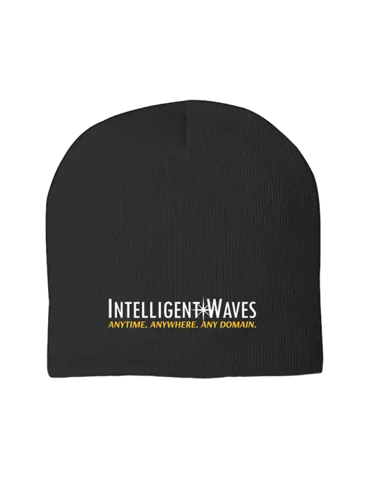 Solid Black Element Knit Beanie w/Intelligent Waves Logo