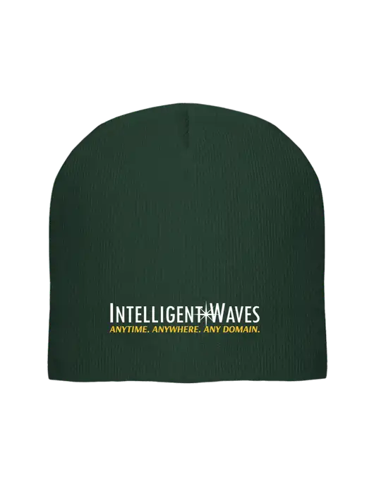 Solid Dark Green Element Knit Beanie  w/Intelligent Waves Logo