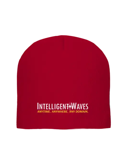 Solid Red Element Knit Beanie w/Intelligent Waves Logo