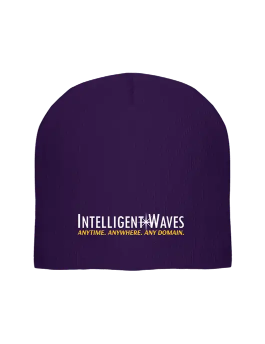 Solid Purple Element Knit Beanie w/Intelligent Waves Logo
