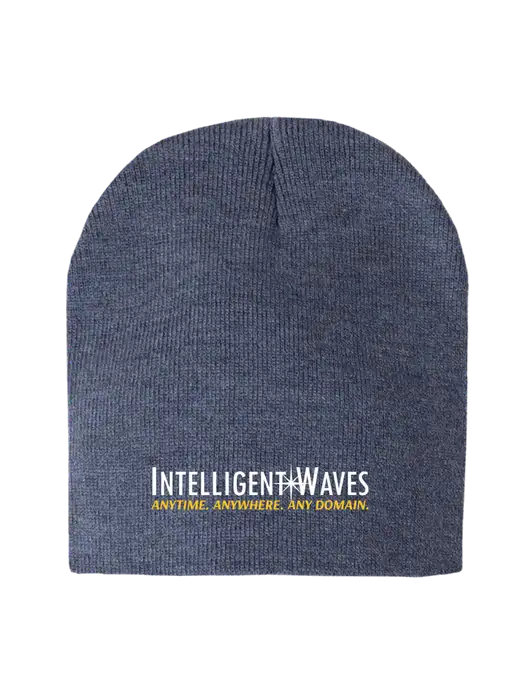 Navy Heather Element Knit Beanie w/Intelligent Waves Logo