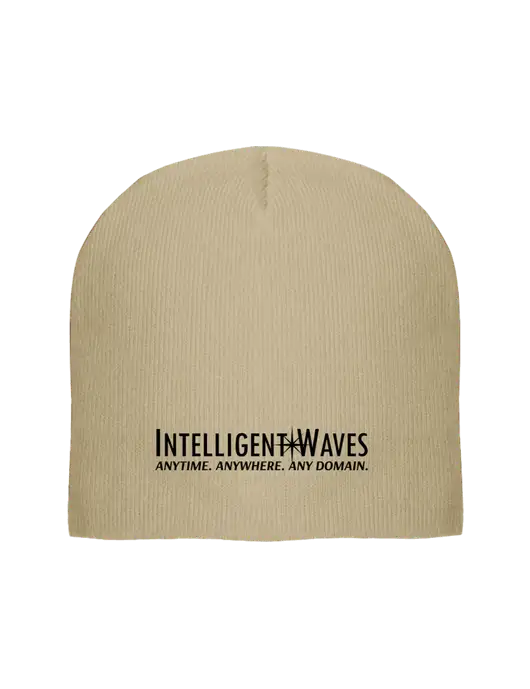 Solid Tan Element Knit Beanie w/Intelligent Waves Logo