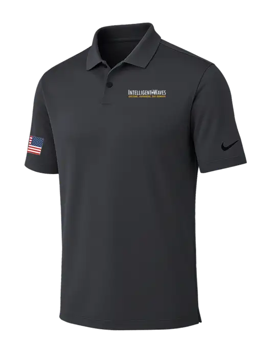 Nike Dark Grey Dri-FIT Vapor Polo w/Intelligent Waves Logo, US Flag Logo