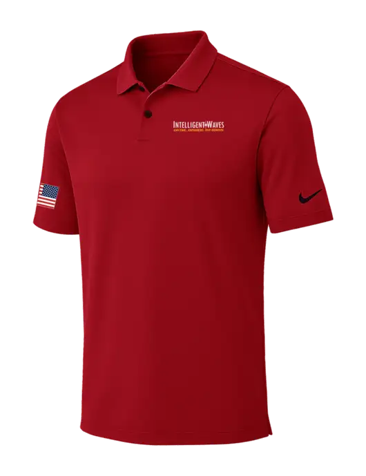 Nike Red Dri-FIT Vapor Polo w/Intelligent Waves Logo, US Flag Logo