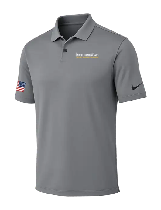 Nike Medium Grey Dri-FIT Vapor Polo w/Intelligent Waves Logo, US Flag Logo